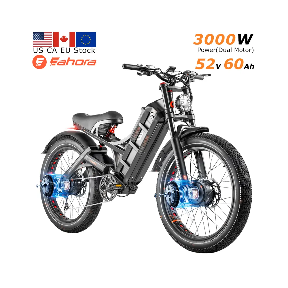 로미오 프로 2 미국 EU CA 주식 에아호라 3000W 26*4.0 팻바이크 Ebike 전기 팻 타이어 마운틴 E 하이브리드화물 먼지 자전거 성인