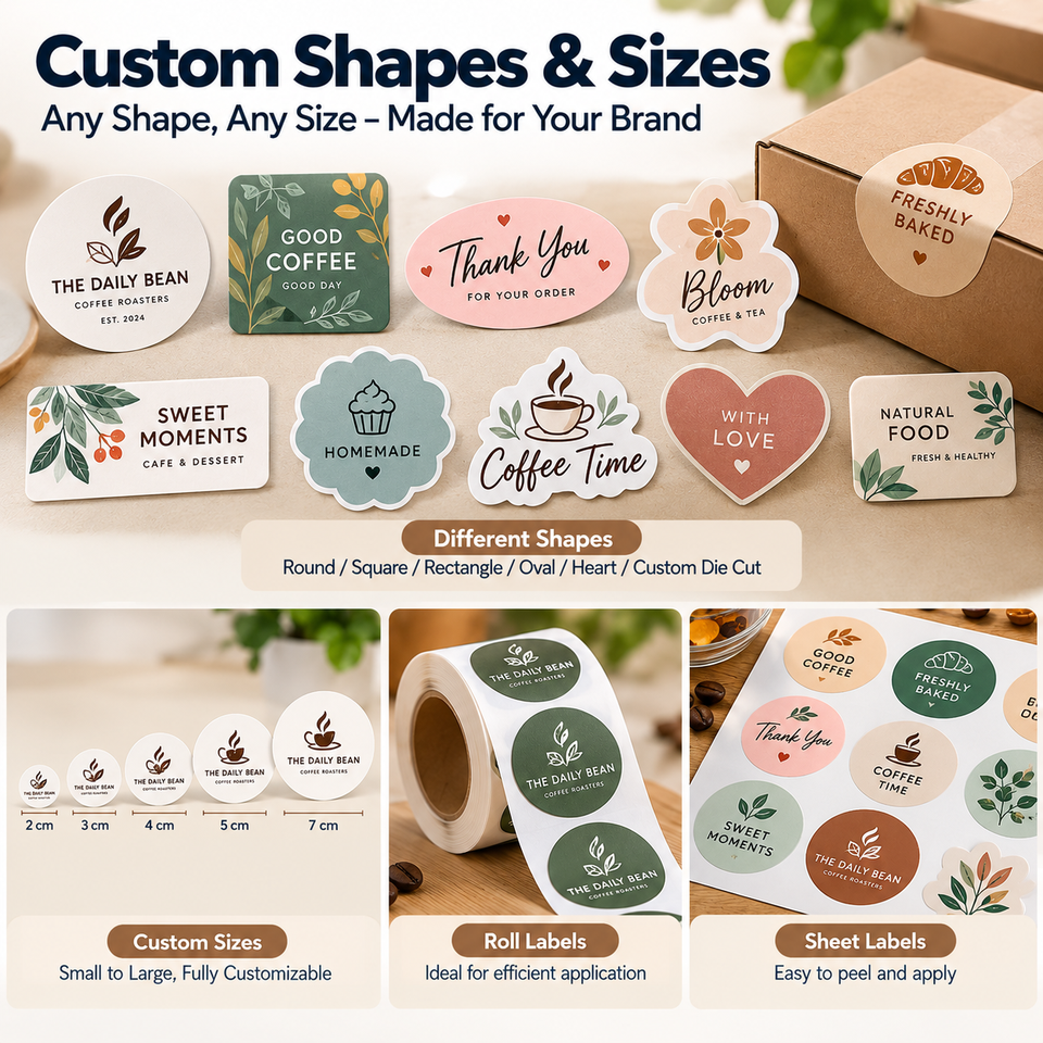 Custom Logo Sticker Labels for Bakery Bags & Pastry Boxes| Alibaba.com