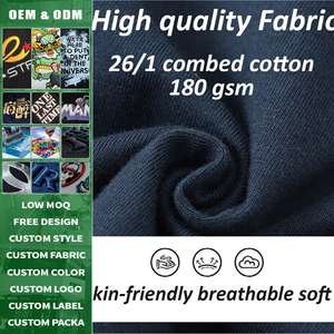 Unisex Regular Fit Plus Size 180gsm 100% Cotton Knitted Breathable <b>Tshirt</b> Custom Logo Printing OEM Service Premium Streetwear - Product Image 3