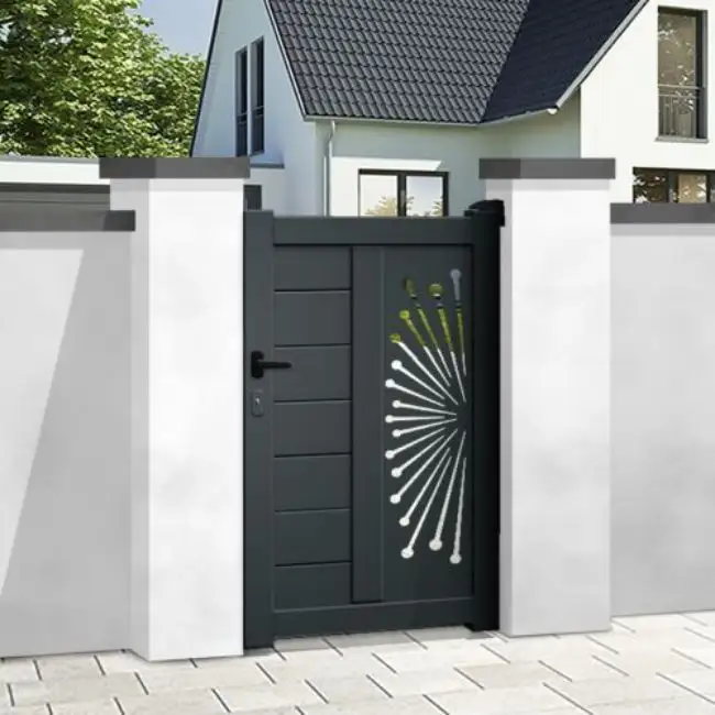Porte latérale en aluminium découpée au laser moderne personnalisable conception de couleur principale