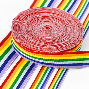 Meetee ZK2291 10-38mm DIY Luggage Garment Bag <strong>Elastic</strong> Webbing Tape Belt Polyester Rainbow Eco-friendly Striped Webbing <strong>Ribbon</strong> - Product Image 6