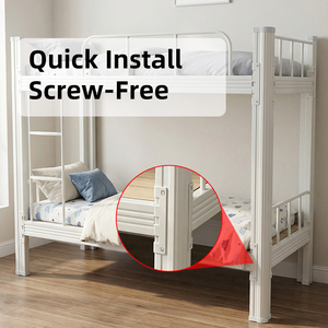 Industrial Style Steel <b>Bunk</b> <b>Bed</b> Reinforced Frame Anti Tip Stable Metal <b>Double</b> <b>Bed</b> For Apartment&Family Teenager Bedroom Security - Product Image 4