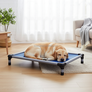 Cama plegable de PVC para perros de lujo para exteriores, colchoneta de verano ecológica y refrescante para dormir, camas elevadas para perros con patrón sólido para mascotas y gatos - Product Image 4