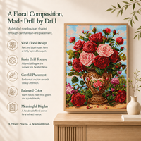 Rose Éternelle Imprimée KS Craft pour Kit de Peinture Diamant, Art Diamant Scintillant DIY, Décoration Florale Élégante et Écologique pour la Maison