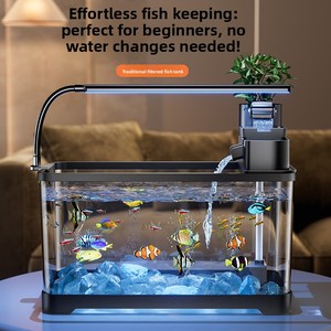 Nouveau 2026 Cylindre de filtration pour aquarium, de bureau, pour salon, auto-irrigant, éco-système HD, avec éclairage et filtration d'oxygène, en plastique, pour aménagement aquatique - Product Image 2