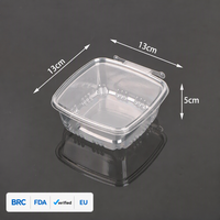 Boîte en plastique PET jetable à déchirer avec fonction antivol pour le stockage de la vinaigrette aux légumes