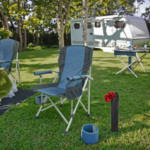 كرسي تخييم خارجي بتصميم حدوة حصان قابل للطي ومريح وخفيف للغاية من قماش أكسفورد، من أفضل صيحات الموضة للبيع بالجملة - Product Image 6