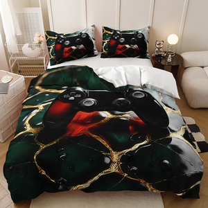 Juego de Funda de Edredón con Estampado de Control de Videojuegos para Adolescentes, Diseño <span class=keywords><strong>Gamer</strong></span>, Microfibra Suave, Tamaños Queen y King, para Todas las Temporadas - Product Image 5