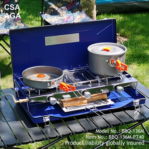 Estufa de <span class=keywords><strong>gas</strong></span> <span class=keywords><strong>para</strong></span> acampar con tostador, BBQ-136M-PT40, tres quemadores - Product Image 3