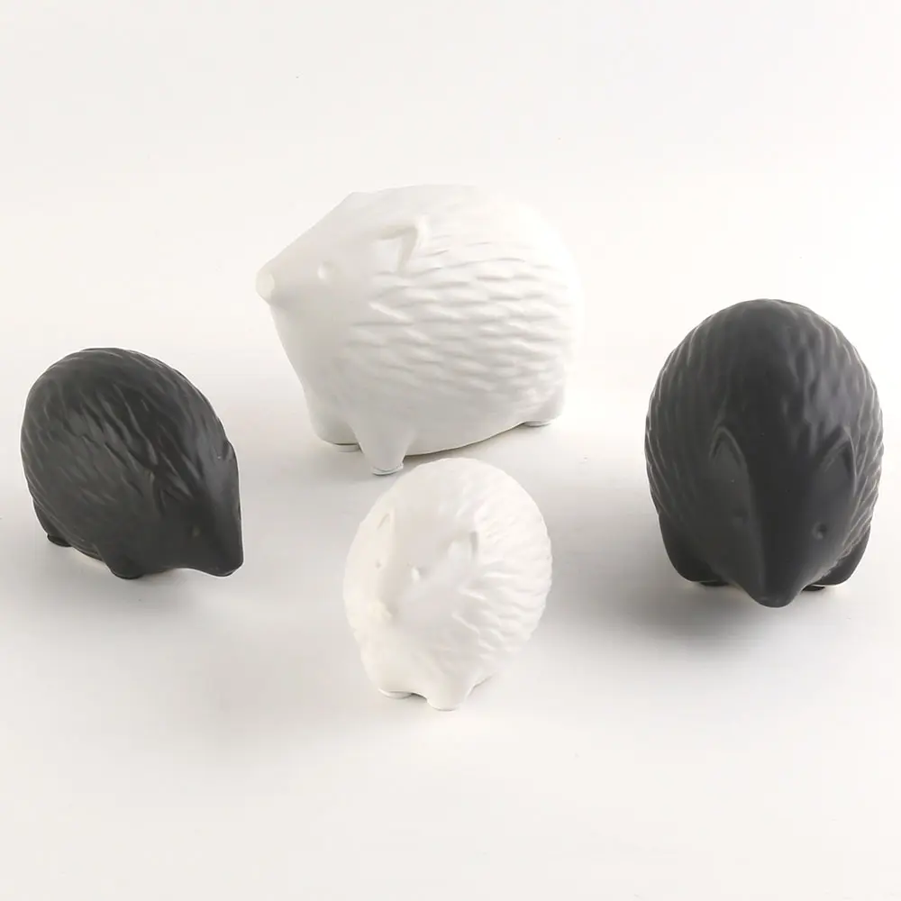 8,5 cm Weiß und Schwarz Keramik Porzellan Hedgehog Dekor Ornament