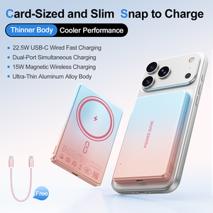 Nouvelle <span class=keywords><strong>batterie</strong></span> externe ultra-fine de 0,3 pouces 5000 mAh, chargeur <span class=keywords><strong>portable</strong></span> sans fil magnétique mince pour <span class=keywords><strong>iPhone</strong></span> 17 16 Series Air - Product Image 2
