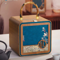 Boîte Cadeau Portable en Bambou Style Chinois avec Logo Personnalisé – Étui de Rangement en Bambou pour Thé, Vin, Gâteau de Lune – Idéal pour les Fêtes