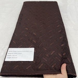 Tela de encaje polaco negro de algodón 100% africano, tela 2025, encaje de gasa suizo de alta calidad en Suiza, tela de encaje suizo para hombres - Product Image 4