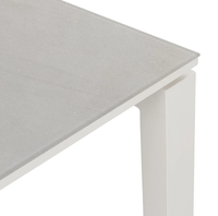 Tables d'extérieur personnalisées à cadre en aluminium blanc antirouille de luxe haut de gamme et minimaliste