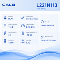 Cellule de batterie CALB 3.7V 113Ah NCM 420Wh, charge rapide, en stock, prête à être expédiée, 2000 cycles, livraison rapide