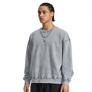 Felpa Oversize da Uomo con Logo Personalizzato, <span class=keywords><strong>Stile</strong></span> Lavaggio Acido, 100% Cotone, <span class=keywords><strong>Abbigliamento</strong></span> <span class=keywords><strong>Vintage</strong></span> Tradizionale - Product Image 1