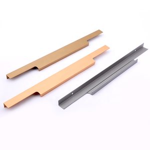 Ceeinart moderno Simple lujo F estilo borde-Sellado negro oro aleación de aluminio manija armario puerta para tocador dormitorio - Product Image 3