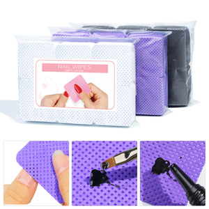 300Pcs Lint Free Nail Wipes Non Woven Cotton <b>Gel</b> Polish Remover Cleaning Pads for Salon Manicure - Product Image 4