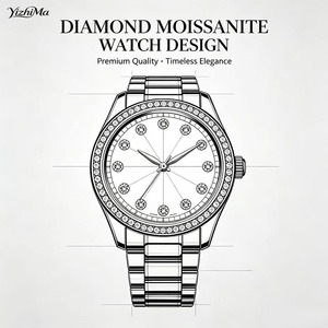 <span class=keywords><strong>Montre</strong></span> Moissanite Style Vintage Diamant VVS Entièrement Sertie Hip Hop Automatique Mécanique pour Homme Luxe - Product Image 5