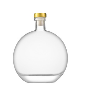 Vente flash - Bouteille en verre ronde plate pour <span class=keywords><strong>gin</strong></span>, café, liqueur, vin, 250 ml, 500 ml, avec bouchon - Product Image 6
