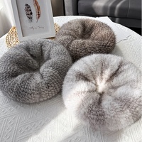 Béret en fourrure de vison véritable pour femme, style jeune et tendance, bonnet tricoté chaud en fourrure de vison pour l'hiver, casquette en fourrure authentique de haute qualité