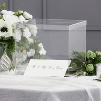 Boîte à cartes de mariage de Luxe transparente, personnalisée, boîte à monnaie, étui en acrylique, présentoir, couvercle, offre spéciale