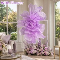 All-weather performance gigantische tule garen bloemenset waterdicht grote zijden mousseline bloemen voor trouwlocatie commerciële etalage