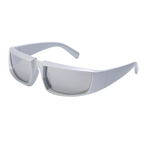 Lunettes de soleil irrégulières Partagas, monture intégrale, verres PC, blanc canon, rose rouge, gris argenté, pour hommes et femmes, idéales pour le cyclisme et la randonnée en extérieur - Product Image 3