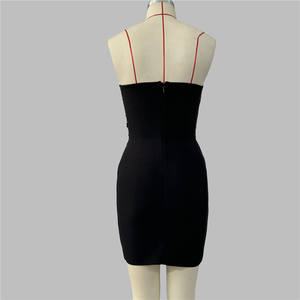 Nouveau luxe diamant serré à manches longues triangle cou longue robe de pansement femmes mariage soirée robes formelles - Product Image 3