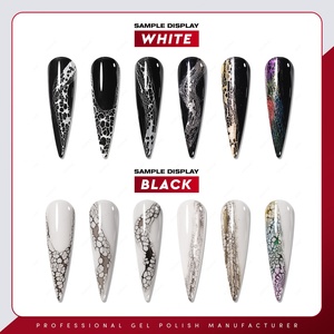 JTING Nouvelle Tendance Gel de Base Transparent Effet Dentelle Noir/Blanc Gel Abstrait pour Ongles Gel UV/LED pour Nail Art Vente en Gros Vernis à Ongles Personnalisé - Product Image 3