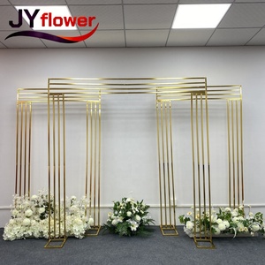 Jy mới đám cưới nền sân khấu đám cưới đơn giản hiện đại nền vuông sắt kim loại hình học đám cưới vàng vòm - Product Image 3