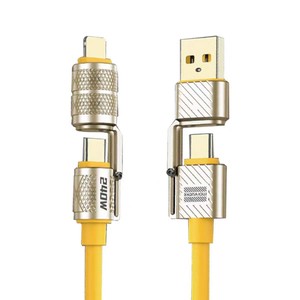 Câble de charge rapide 6A USB2.0 Type-C 4-en-1 en alliage de zinc et PVC pour <span class=keywords><strong>iPhone</strong></span> 16/15 avec conducteur en cuivre pur - Product Image 1