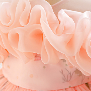 Abito da fata fiore rosa <span class=keywords><strong>per</strong></span> bambine neonato principessa abito da sposa con quadrato o colletto a collo alto festa di compleanno - Product Image 6