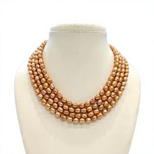 Elegante collar clásico y sencillo de perlas de cuatro capas a la moda para mujeres y niñas, bodas, compromisos y ropa de fiesta - Product Image 2