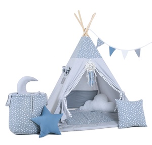 Boyoo Tipi Zelt für Kinder mit Matte & Light String-Mädchen und Jungen spielen Zelt Cotton Canvas Tipi - Product Image 2