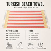 Serviette de plage turque d'été à rayures tissées 100x180cm, franges, Peshtemal, pour gym, yoga, pique-nique, très absorbante, séchage rapide