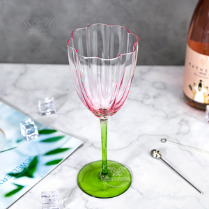 Flûte à champagne en <span class=keywords><strong>verre</strong></span> en forme de fleur rétro française 240 ml, <span class=keywords><strong>verre</strong></span> à vin rouge en cristal, couleur dégradée, sans plomb, <span class=keywords><strong>verre</strong></span> à cocktail - Product Image 4