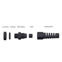 Passe-câbles industriels étanches IP68 en nylon PA66 PG13.5 anti-torsion avec douille de décompression flexible pour connecteurs de câbles