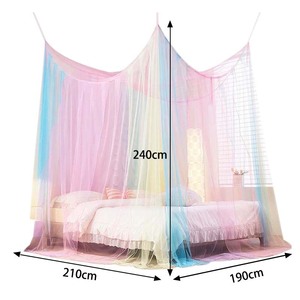 Carbitero kelambu persegi panjang 4 pintu, kelambu persegi, kanopi tempat tidur jaring nyamuk untuk anak perempuan - Product Image 5