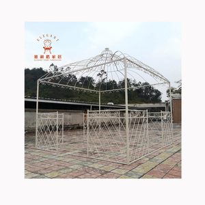 New Arrival Antique trắng vuông <span class=keywords><strong>gazebo</strong></span> nhà ngoài trời wrought sắt với sơn tĩnh điện PVC cho trang trí sân vườn - Product Image 2