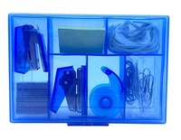 Mini Kit de suministros escolares que incluye clip de papel, Mini grapadora de goma, dispensador de cinta y nota adhesiva