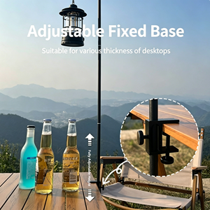 ขาตั้งไฟแคมป์ปิ้งแบบพับได้ อลูมิเนียมอัลลอยด์น้ำหนักเบาพิเศษ แบบพกพา ใช้ได้ 2 รูปแบบ ทั้งแบบหนีบโต๊ะและแบบเสียบปักพื้น สำหรับกิจกรรมกลางแจ้ง ปิกนิก - Product Image 2