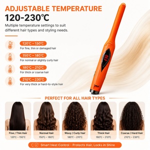 Plancha de Pelo Mini Torlin Personalizable con Pantalla LCD para Hombres, Uso en Hoteles y Autocaravanas, Plancha de Pelo Corta Tipo Lápiz de 1/4 - Product Image 2