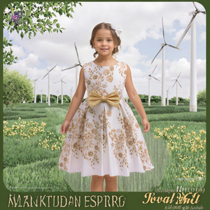 Vestidos de Fiesta Formales con Cuello Redondo para Niñas Pequeñas, Transpirables y Ecológicos, con Diseño de Flores, para Cumpleaños - Product Image 3