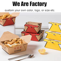 Boîtes d'emballage en papier kraft de qualité alimentaire personnalisées en gros pour sandwichs et frites avec logo personnalisé imprimé