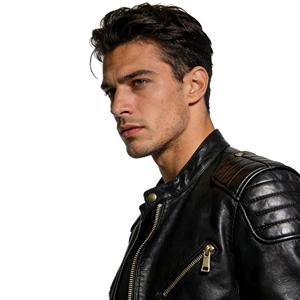 جاكيت رجالي فاخر مخصص من الجلد الصناعي بتصميم عتيق، فضفاض من القماش المغسول، مقاوم للماء وقابل للتنفس، مناسب للشتاء - Product Image 2