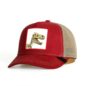Cappello da camionista personalizzato moda 3D ricamo a maglia 5 pannelli di alta qualità cappelli da camionista animali colorati