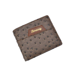 Cartera de piel auténtica de avestruz para hombre y mujer, Cartera de piel sintética de avestruz - Product Image 1