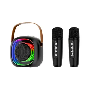 Speaker mini karaoke dengan radio FM, speaker sistem home theater mendukung kartu TF speaker diaktifkan RGB pesta portabel