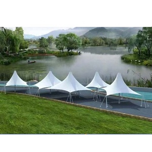 Estructura de Membrana Tensada con Cable de Acero, Material de PVC PVDF Resistente a la Intemperie, Personalizable, para Parques Acuáticos, Paisajes, Toldo de Protección Solar - Product Image 4